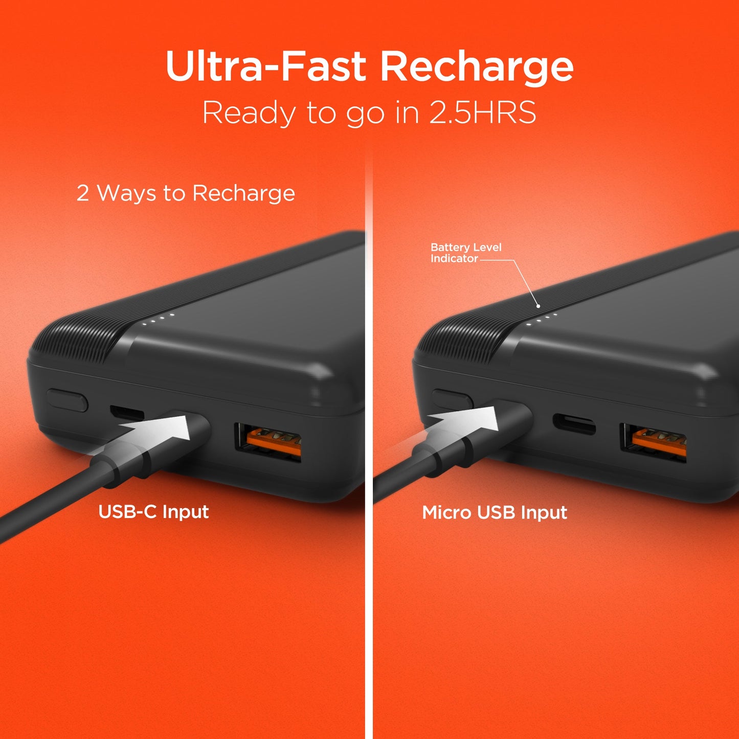 HyperGear 20,000mAh Fast Charging Power Bank (20W USB-C + 18W QC3.0)