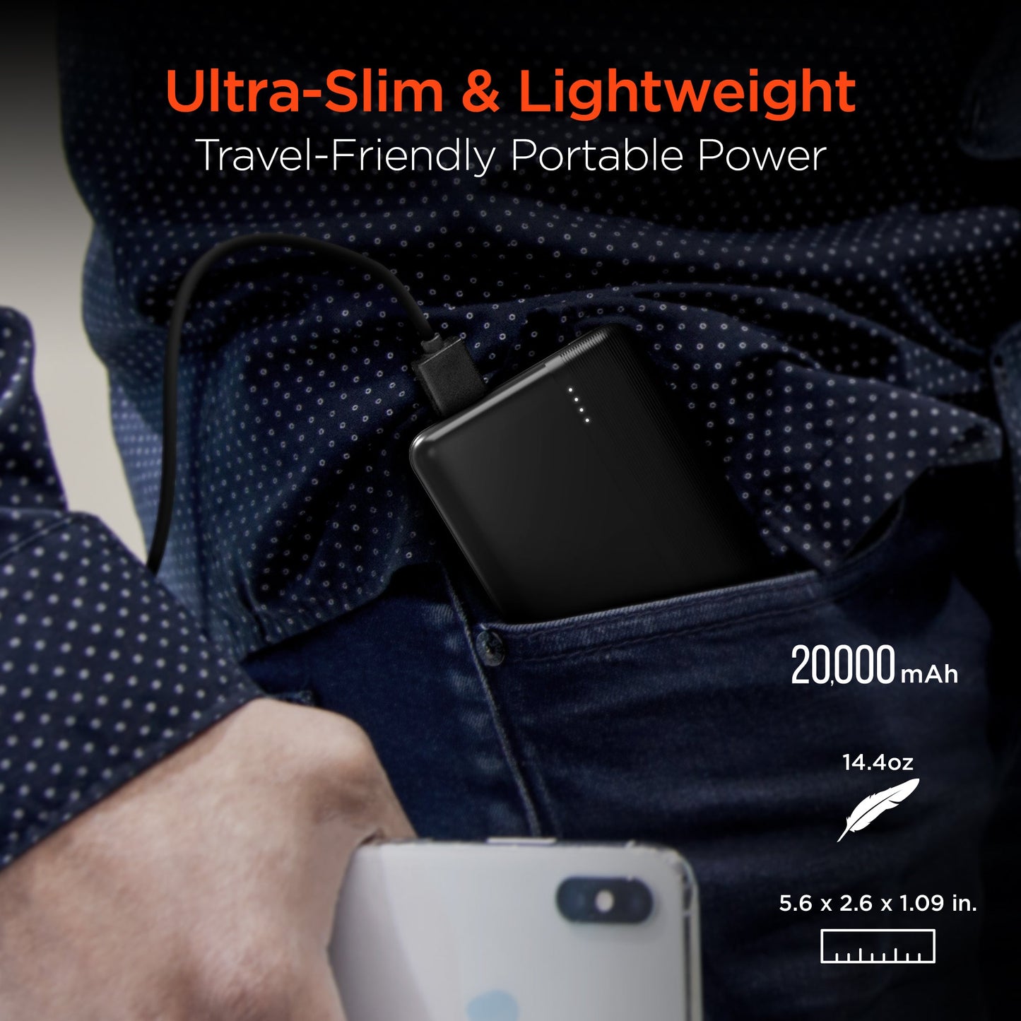 HyperGear 20,000mAh Fast Charging Power Bank (20W USB-C + 18W QC3.0)